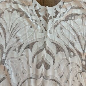 White sheer cover up shirt dress